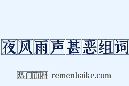 夜风雨声甚恶组词是什么意思的图片
